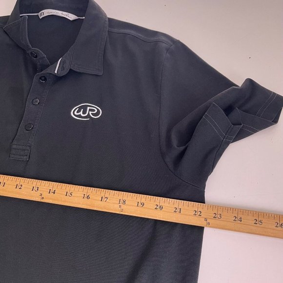 Travis Mathew Polo Shirt Solid Black Pima Cotton Blend Mens Size XL (STAINED) - Picture 6 of 8